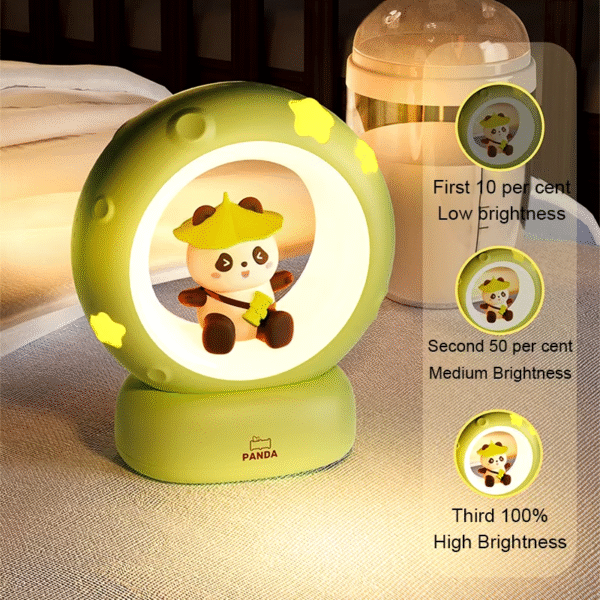 LED Night Light Panda Astronaut Bedside Sleeping Night Lights USB Charging Silicone Children Gife Eye Protection Lamp Lighting - Image 4