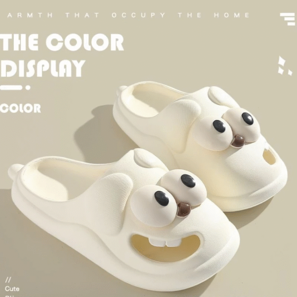Tongue Kiss Slippers Big Eye Dog Slippers,Cute Funny Big Eye Dog Fun Cartoon Package Head Eva Slippers for Women - Image 6