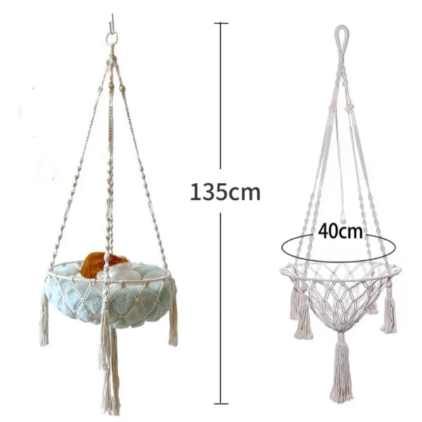 New Pet Hammock Cat Swing Hand Woven Cotton Rope Cats Hanging Basket Kitten Hanging String Den Indoor Pend Nest Pets Supplies - Image 7
