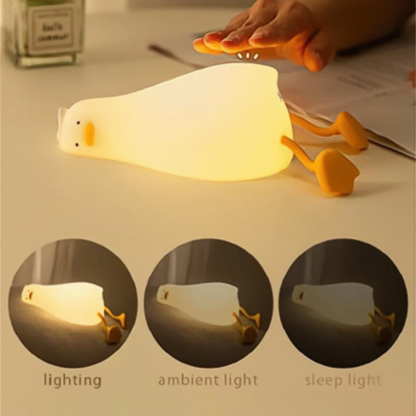 LED Children Night Light Rechargeable Silicone Squishy Duck Lamp Child Holiday Gift Sleeping Creative Bedroom Desktop Decor Lamp - Image 7