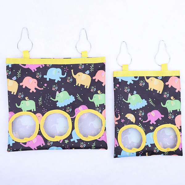 Hanging Hay Feeder Bag for Rabbits and Guinea Pigs - 2/3 Hole Design with Metal Hooks - Image 11