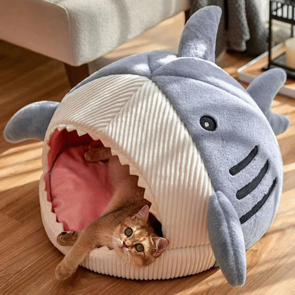 Warm Cat Beds Cartoon Shark Pet Cave Beds Sweet Kittens Basket Cushion Cat Pillow Mat Tent Puppy Nest Cave Pet Goods - Image 6