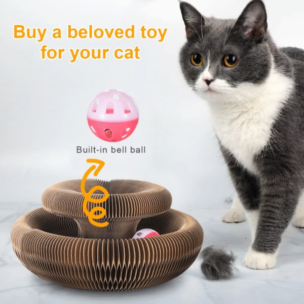 Magic Organ Cat Toy Cats Scratcher Scratch Board round Corrugated Scratching Post Toys for Cats Grinding Claw Cat Accessories - Image 4