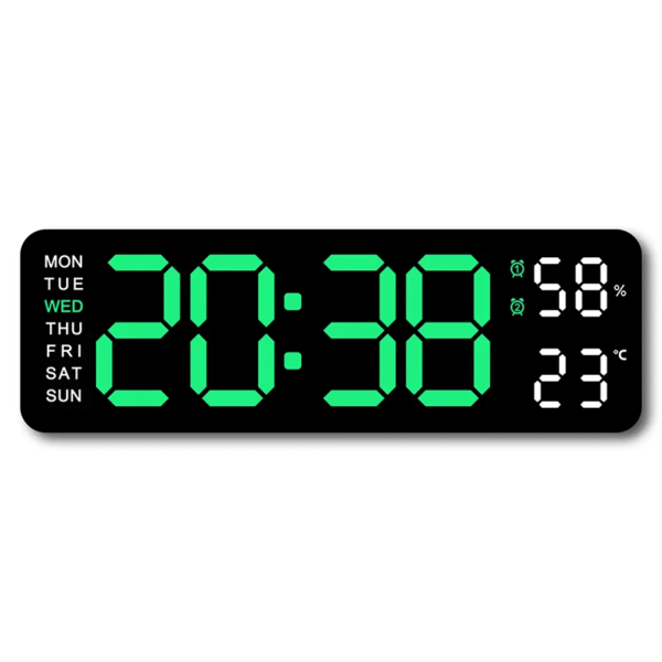 9 Inch Large Digital Wall Clock USB Powered TEMP Humidity Week Auto Dimmer DST Table Clock 12/24H Electronic LED Alarm Clock - Image 16