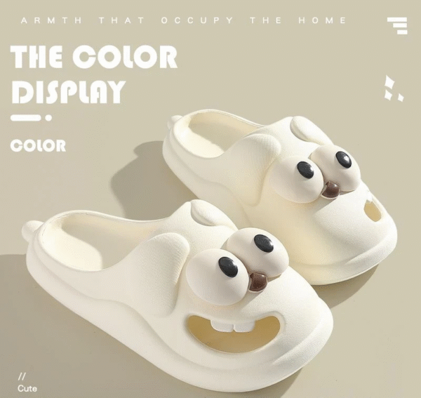 Tongue Kiss Slippers Big Eye Dog Slippers,Cute Funny Big Eye Dog Fun Cartoon Package Head Eva Slippers for Women - Image 10