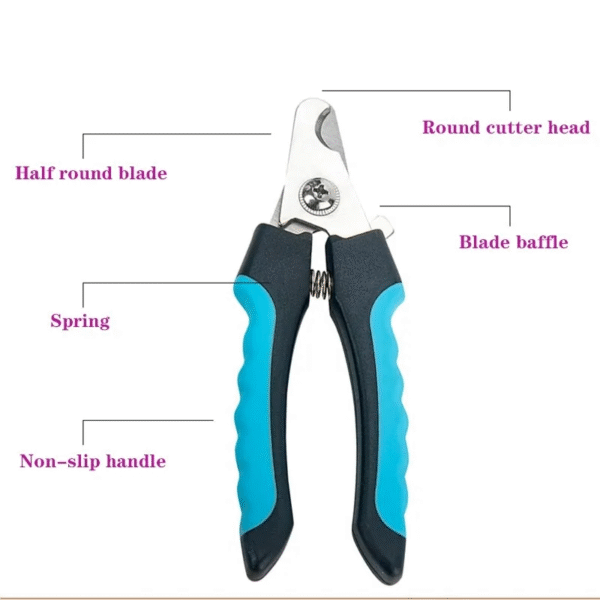 Pet Nail Clippers with Sickle Large Dog Nail Clippers Nail Clippers Multifunctional Teddy Cat Stainless Steel Grooming Scissors - Image 3