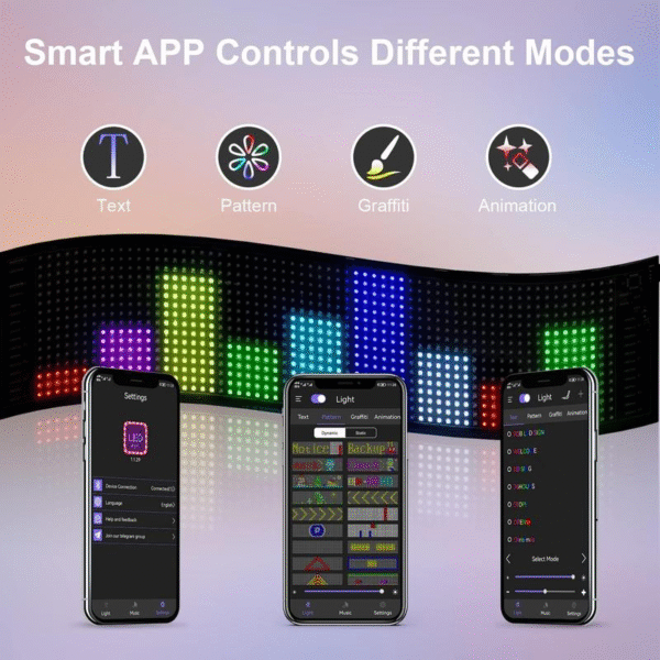 Customizable Bluetooth App Control LED Sign for Store, Car, Bar, Hotel with Programmable Text & Animations - Image 9
